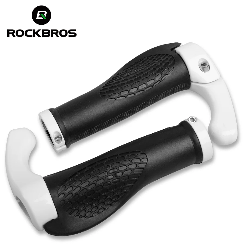 Goedkoop ROCKBROS Fietsstuur Grip Ergonomische Anti Slip Rubber Grips Lock on Cover Bike Stuur MTB Road Fietsen Onderdelen 1 Set