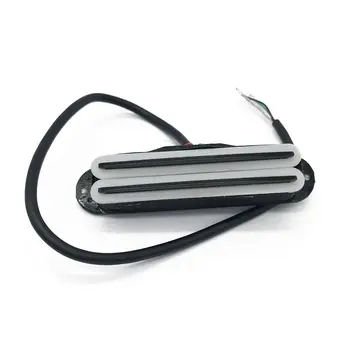

ABLD-Dual Hot Rail Blaster Humbucker Pickups for Stratocaster ST Tele Strat Squier Electric Guitar,silver body with black rail