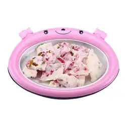 Бытовая машина для приготовления жареного йогурта детей DIY Мини мультфильм синий, розовый Ледогенератор дома лопаты лоток для льда круглый