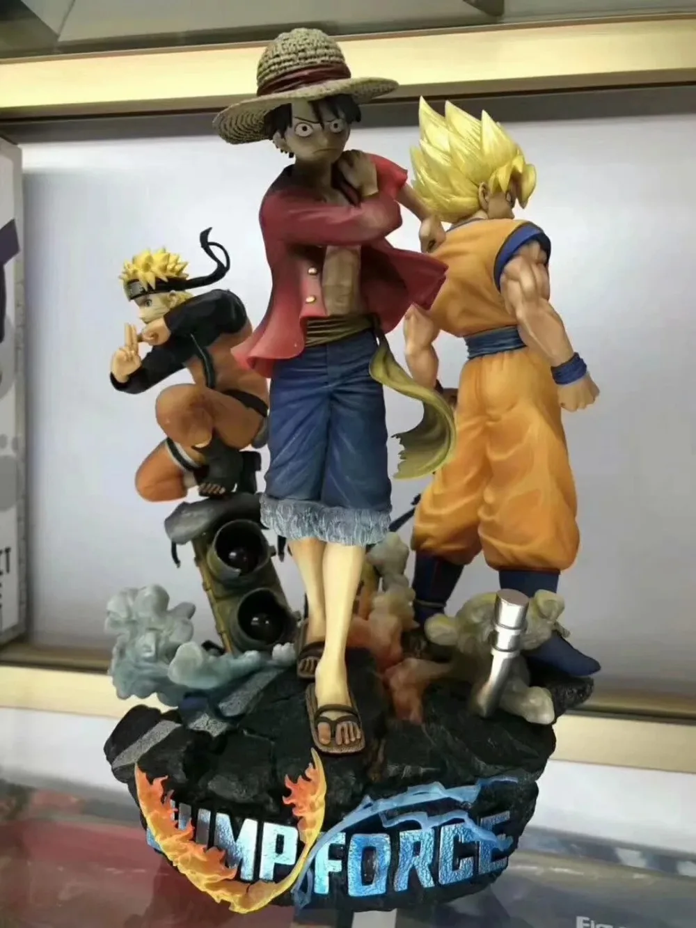 Аниме прыжок три больших Dragon Ball Z одна деталь Наруто Луффи Гоку Наруто смешивание памятный Ver. ПВХ фигурка DBZ Op 18 см