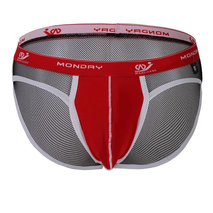 Hot sale Mens Briefs underwear With Gauze Patckwork slim fit Briefs