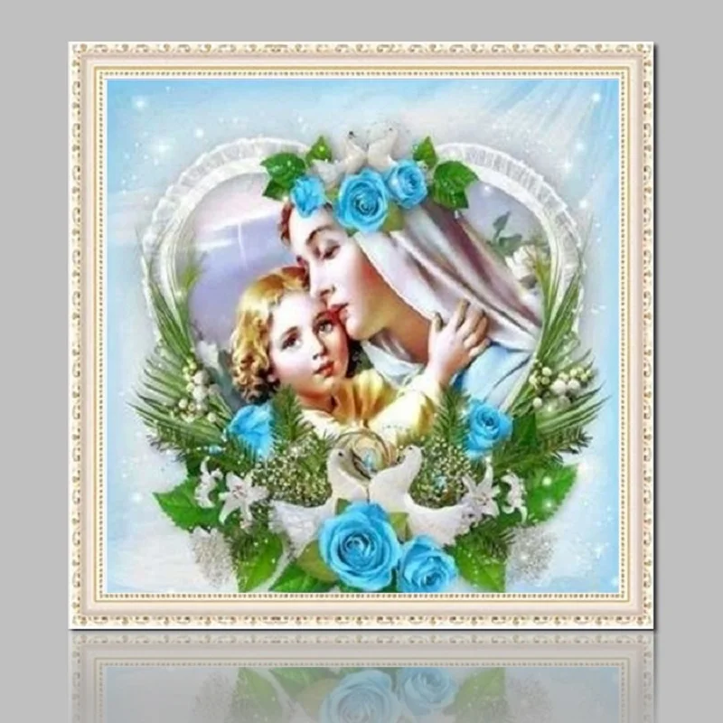 

5D Diy Diamond Painting virgin mary holds Jesus picture of Rhinestones Cross Stitch,Diamond embroidery Home Decor Y2427
