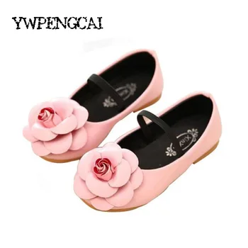 

All Sizes 21-36 Girls Shoes New 2017 Kids Shoes For Girl Princess Flowers Flat Single Shoes Baby Girl Shoes #DX001