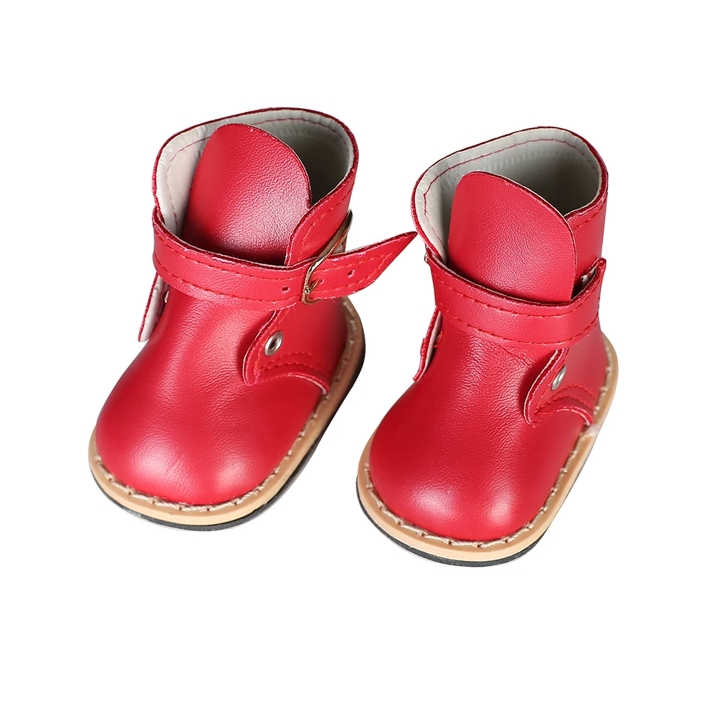 

Doll Shoes Red Boots For 18 Inch American Doll & 43 Cm Born Doll Toy High Quality Best Gifts n412