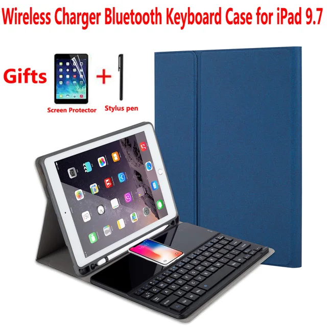 Cheap Wireless Charger Bluetooth Keyboard Cover Case for Apple iPad 9.7 2018 2017 5th/6th Generation Air 1/Air 2 Pro 9.7 Air1/Air2 Cheap Wireless Charger Bluetooth Keyboard Cover Case for Apple iPad 9.7 2018 2017 5th/6th Generation Air 1/Air 2 Pro 9.7 Air1/Air2
