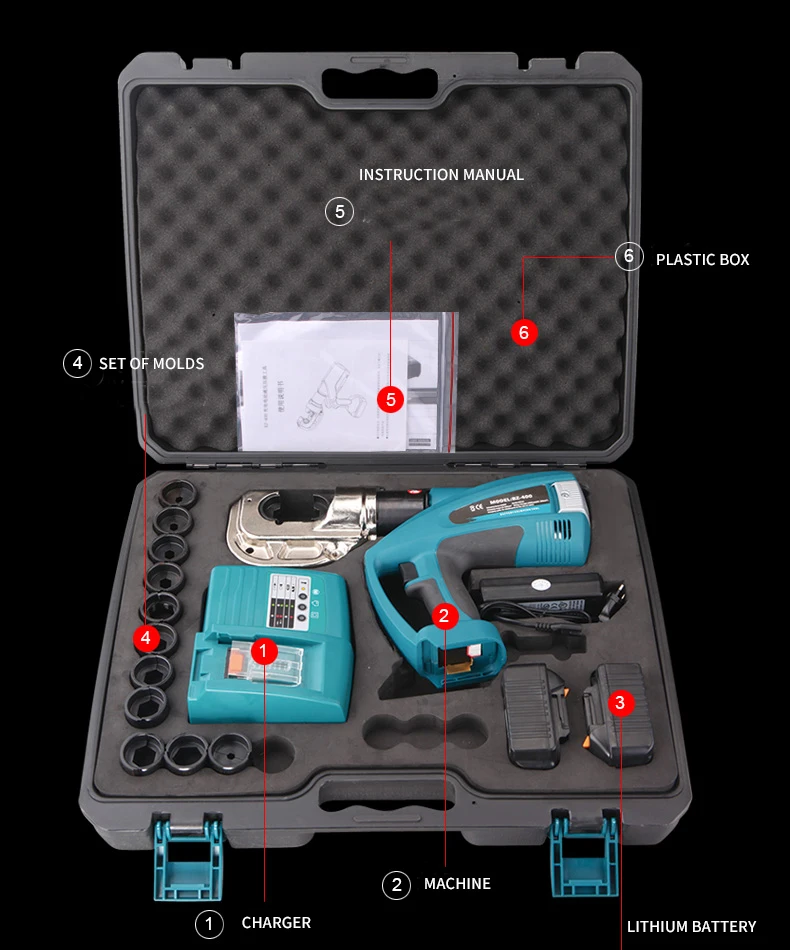 EZ-400 Батарея приведенный в действие обжимные инструменты для обжима 16-400mm2