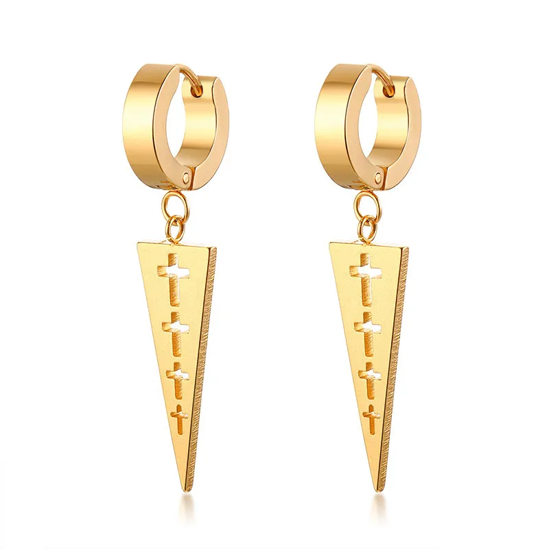 

Modyle Geometric Dangle Earrings for Women Gold Color Triangle Round Hollow Cross Drop Stainless Steel Jewelry Wholesale