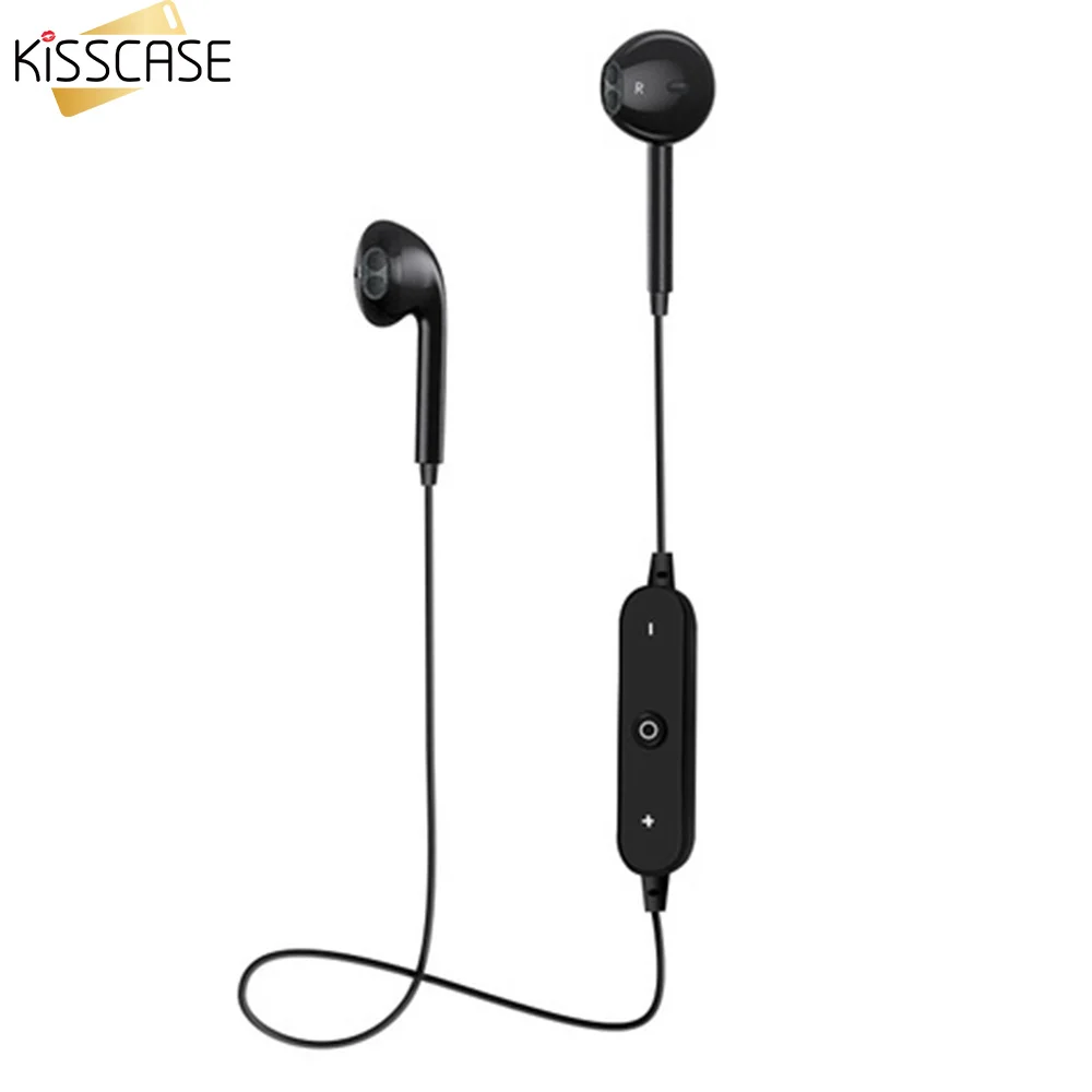 Беспроводные наушники KISSCASE S6 вкладыши с Bluetooth гарнитура для Iphone 7 8 спортивные