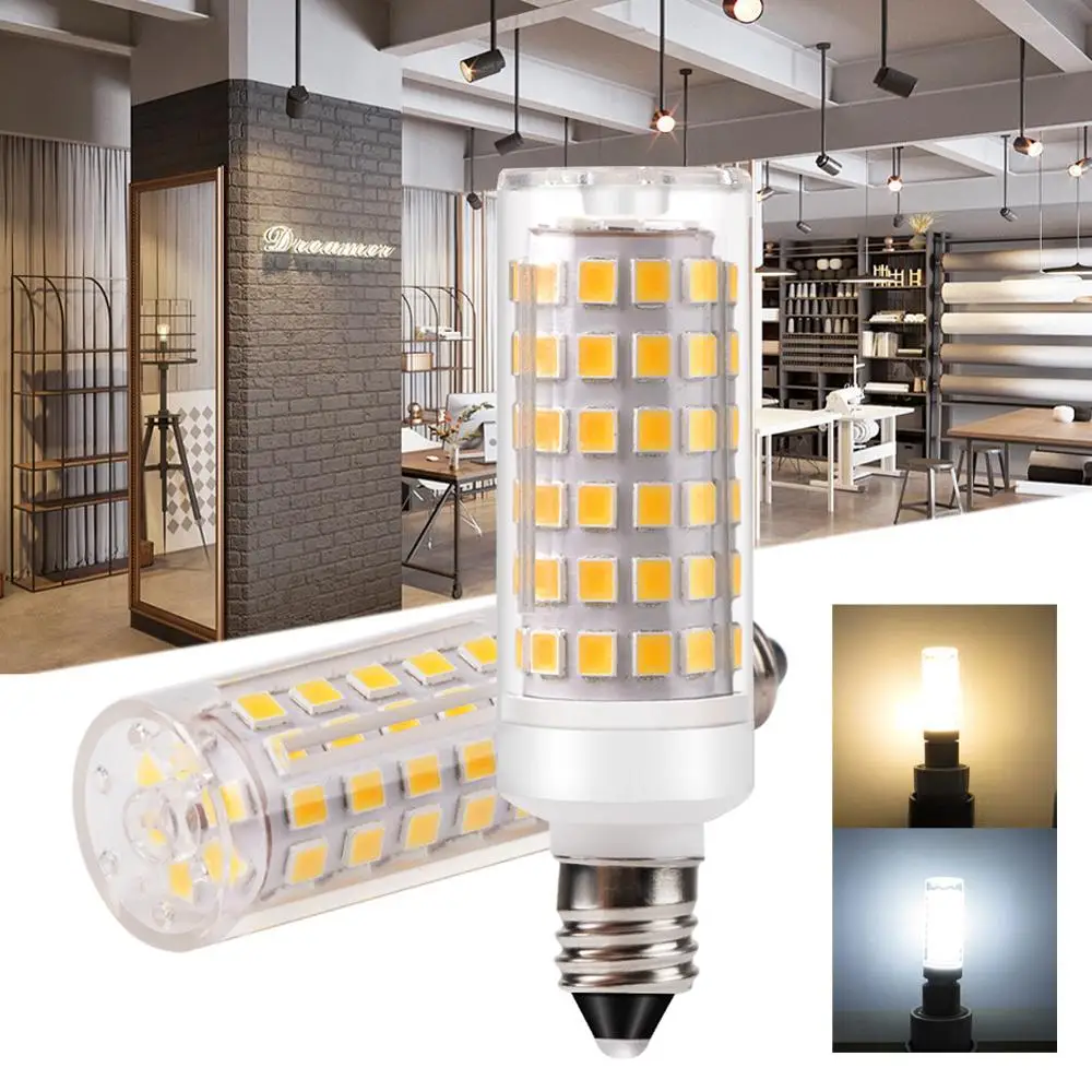 

Fashion Dimmable Ceramic LED Light Bulb G9 E11 E12 E14 E17 BA15D 9W DC 110V 220V 2835 Light Bulb Replace Halogen For Chandelier