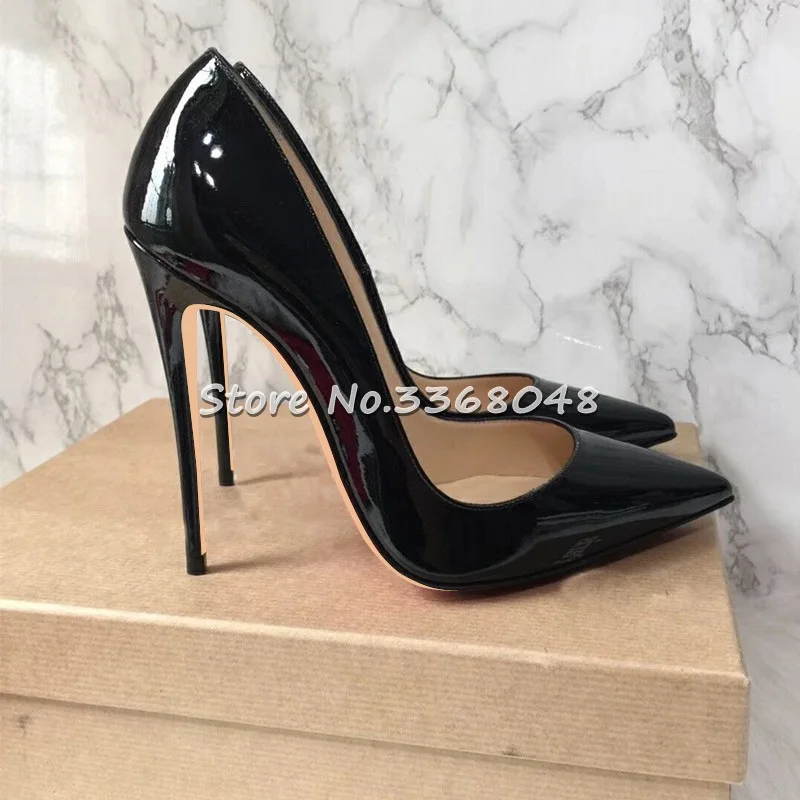 Big-Sale-Sexy-Pointed-Toe-High-Heel-Pumps-Patente-Leather-Thin-Heels-Woman-Shoe-Rose-Pink
