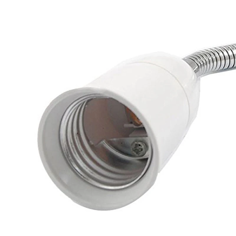 1pcs E27 to E27 LED Bulb Lamp Holders Flexible Extension Adapter Converter White