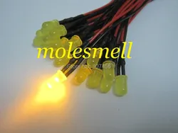 1000pcs 5mm 5v diffused yellow 5V DC yellow lens 20cm Pre-Wired LED Light DIY free shipping