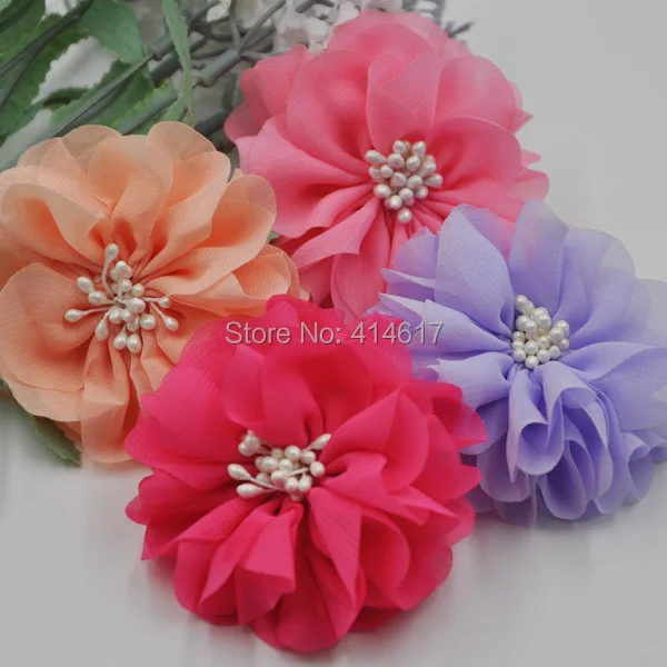 

Free Shipping!4pcs/lot Baby Girls Boutique Chiffon Flowers Hair Ornament Girl's Corsage Hair Accessories WITHOUT Hair Clip A258