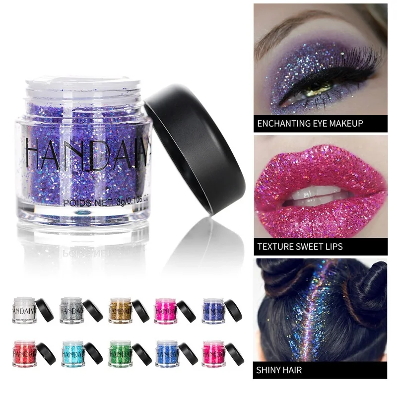 

10 Colors Glitter Eyeshadow Eyeliner Body Shimmer Lip Sequins Sexy Nightclub Dancing Dazzling Face Eye Beauty Makeup Tools