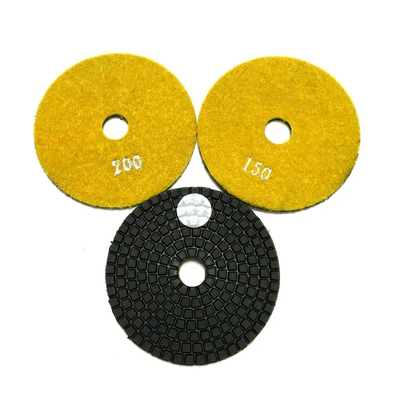 Almofada para Mármore Rijilei Lote 4 Polegada 100mm Molhado Polimento Almofadas Granito Diamante Ferramentas 4ds1 10 Pçs - Almofadas de polimento