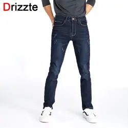 Drizzte Для Мужчин's Stylsih Блэкблу джинсы Slim Fit Высокая растянуть джинсовые байкерские джинсы Для мужчин марка джинсов для мальчик Подросток cool