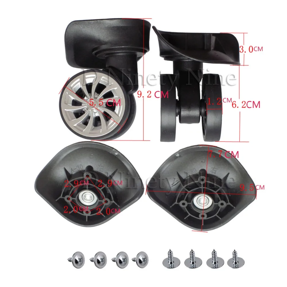 2Pcs-A-30-Double-Row-Large-Wheel-Pull-Box-Wheel-Travel-Universal-Wheel-Castor-Luggage-Trolley