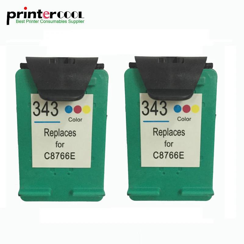 einkshop 2pcs 343 Ink Cartridge Replacement for hp 343 Deskjet 6540 6620 PSC 1500 1510 1600 
