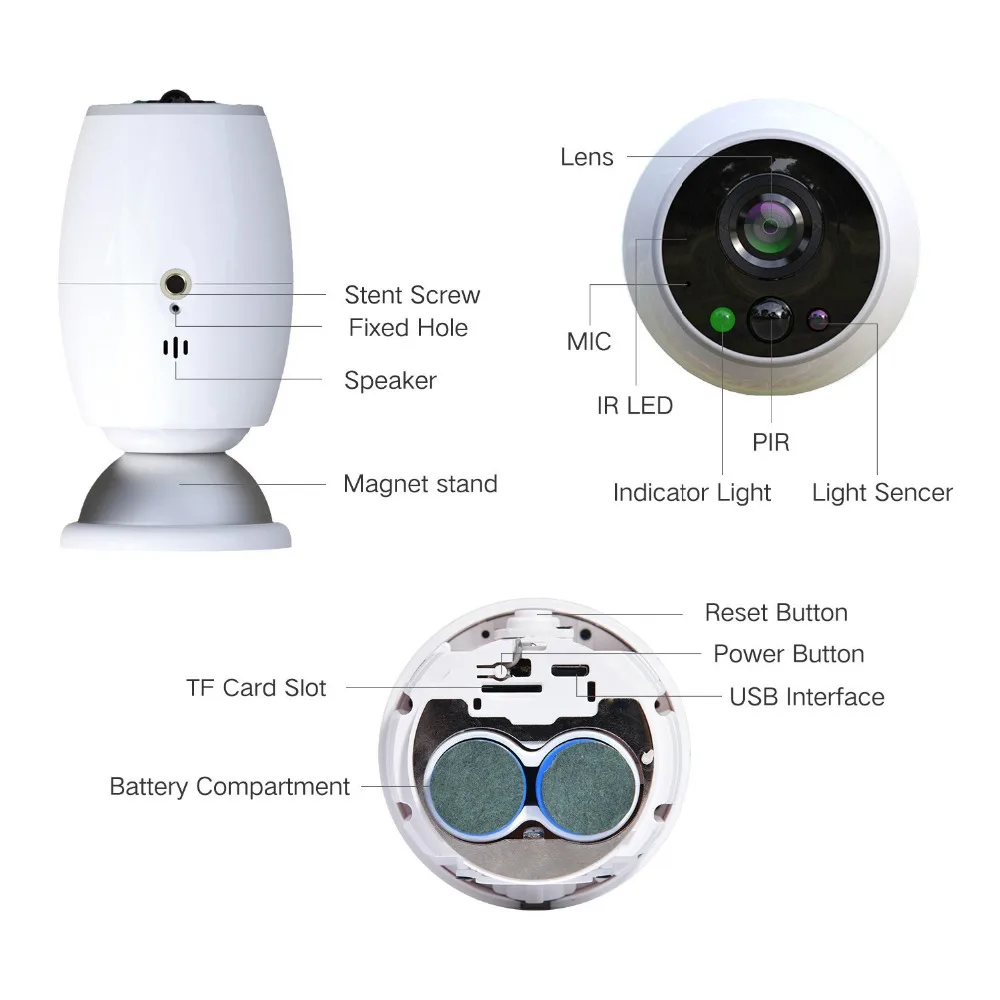 Smart Wireless CCTV Security IP Camera WiFi Battery Powered Home Outdoor Waterproof surveillance wifi baby Camaras de seguridad