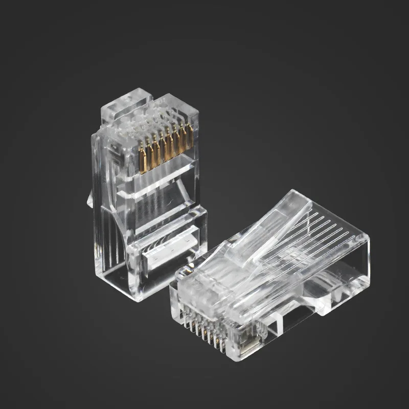 

Cat 6 RJ 45 Connector Pure Copper 8P8C Modular Ethernet Cable Head Plug Gold-plated Cat6 Crimp Network RJ45 Crystal Heads