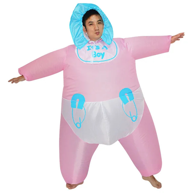 Inflatable Adult Baby Costume It's A Boy Hen Night Party Fancy Dress
