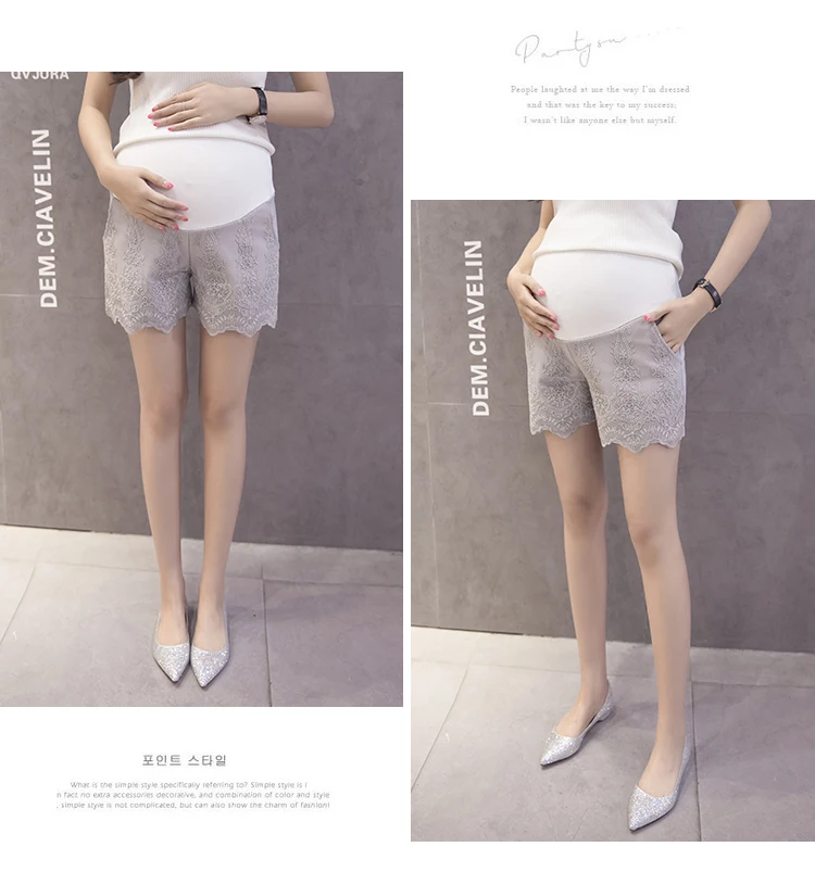 Летние повседневные джинсовые шорты для беременных женщин кружева однотонный для беременных шорты Новая мода хлопок Беременность Одежда