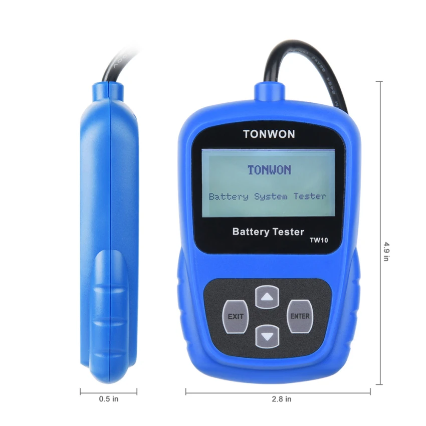 Лидер продаж TONWON TW10 Универсальный 12V автомобильный тестер системных батарей автоматическое устройство для измерения напряжения батареи