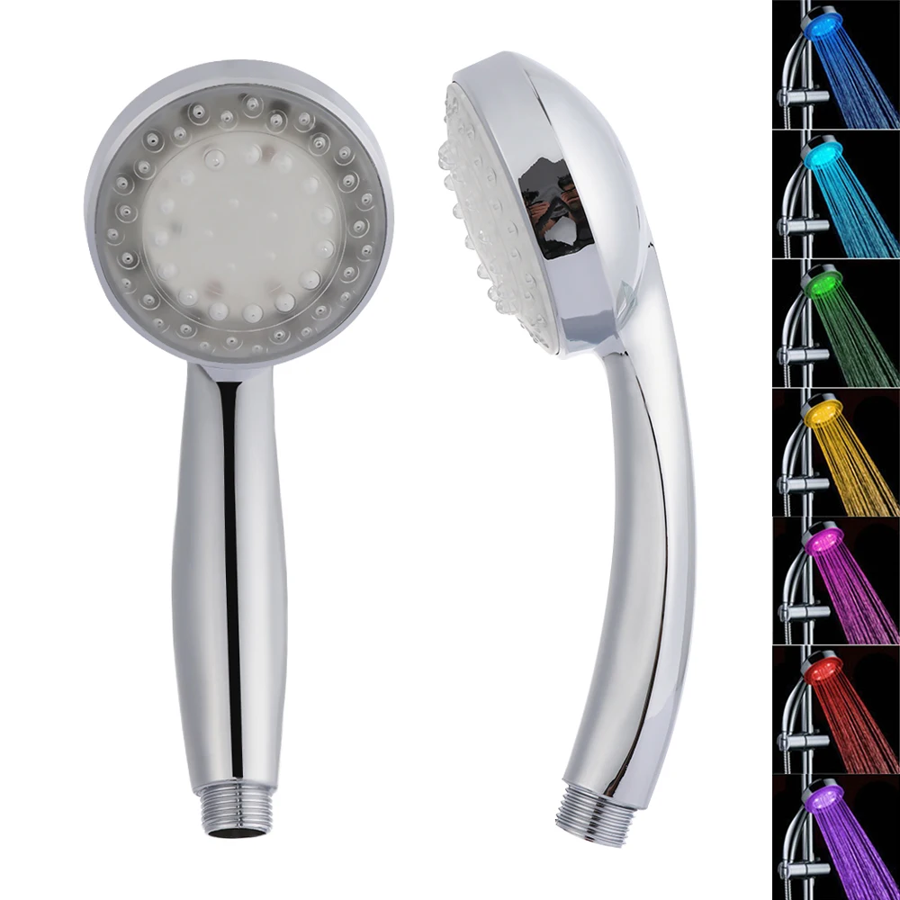 

1PC Temperature Changing 7 Color Romantic Automatic Magic 5 LED Lights Handing Rainfall Shower Head for Water Shower Bathroom