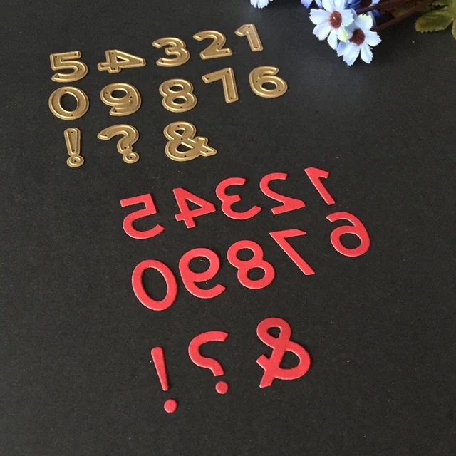number word gold metal cutting dies diy album paper card template photo album template word