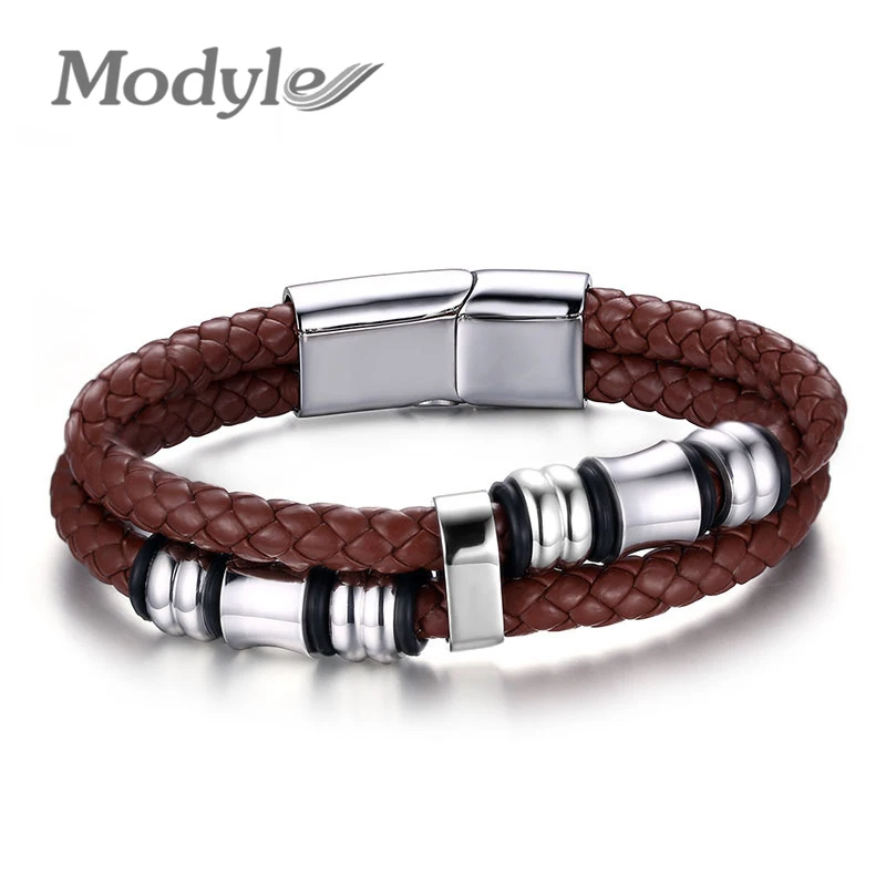 2018 New Fashion Men Bracelets & Bangles Brown Casual Style Wear Sets
