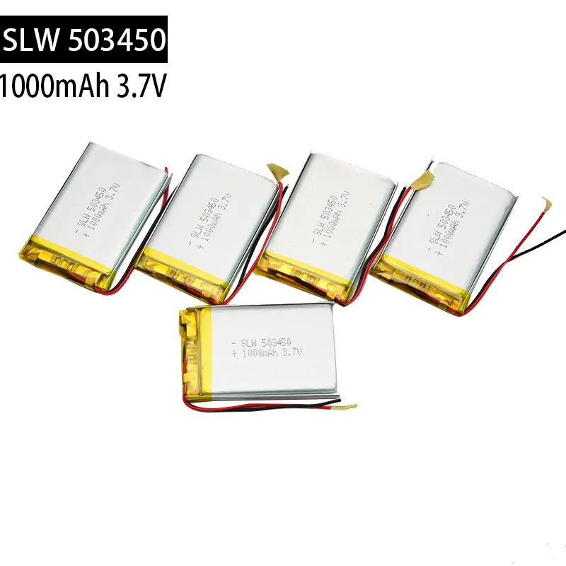 Free Shipping 5pcs/Lot 3.7V 1000mAh (5*34*50mm) Polymer Lithium Li-Po Rechargeable Battery For MP4/5 GPS PSP E-Book | Электроника