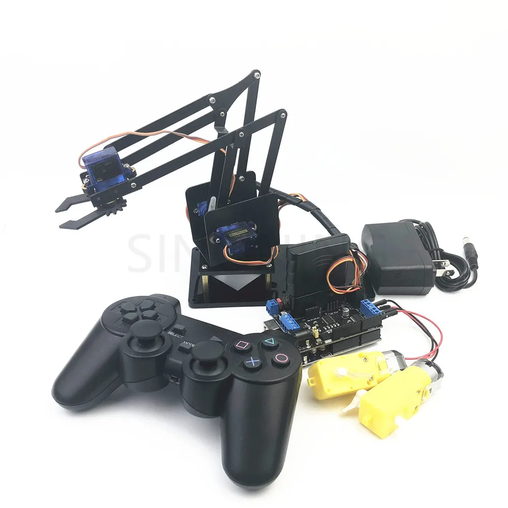 4 DOF дистанционный пульт PS2 Роботизированная рука алюминиевый сплав sg90 arduino сборки