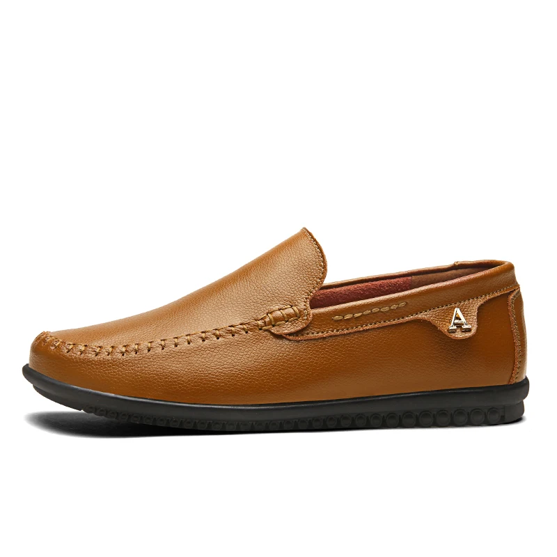 Valstone/ горячая Распродажа, кожаная повседневная обувь для мужчин, качественные Мокасины без шнуровки, мужские кожаные лоферы, обувь в итальянском стиле, размер 47 - Цвет: Yellow Brown