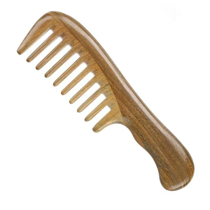 

2019 New Hair Comb Wide Toothed Wooden Sandalwood Hair Comb Brush Wooden Hair Care Spa Massage Hair Brush Styling Tools