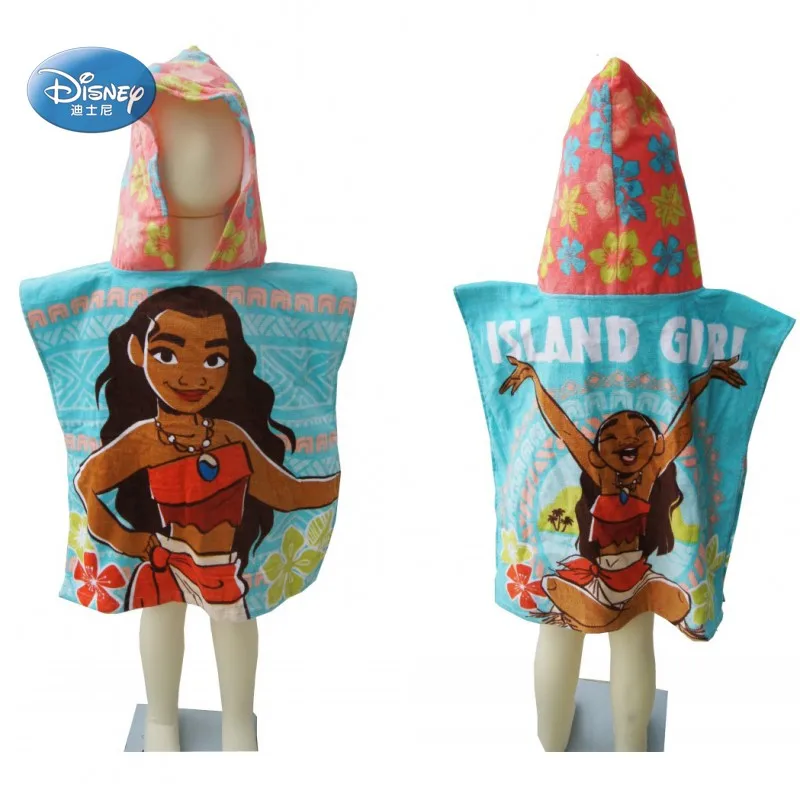 

Disney Moana Wearable Hooded Soft Bath Towel for Kids Cotton Toddler Robes Wrap Cover up for Shower Beach Swim Towel 50x115cm