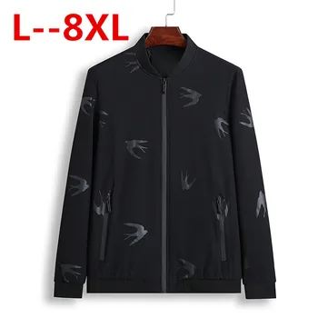 

plus SIZE 8XL 6XL 5XL 4XL male jacket brand-clothing jackets coat men top quality black deep blue windbreaker outerwear for men
