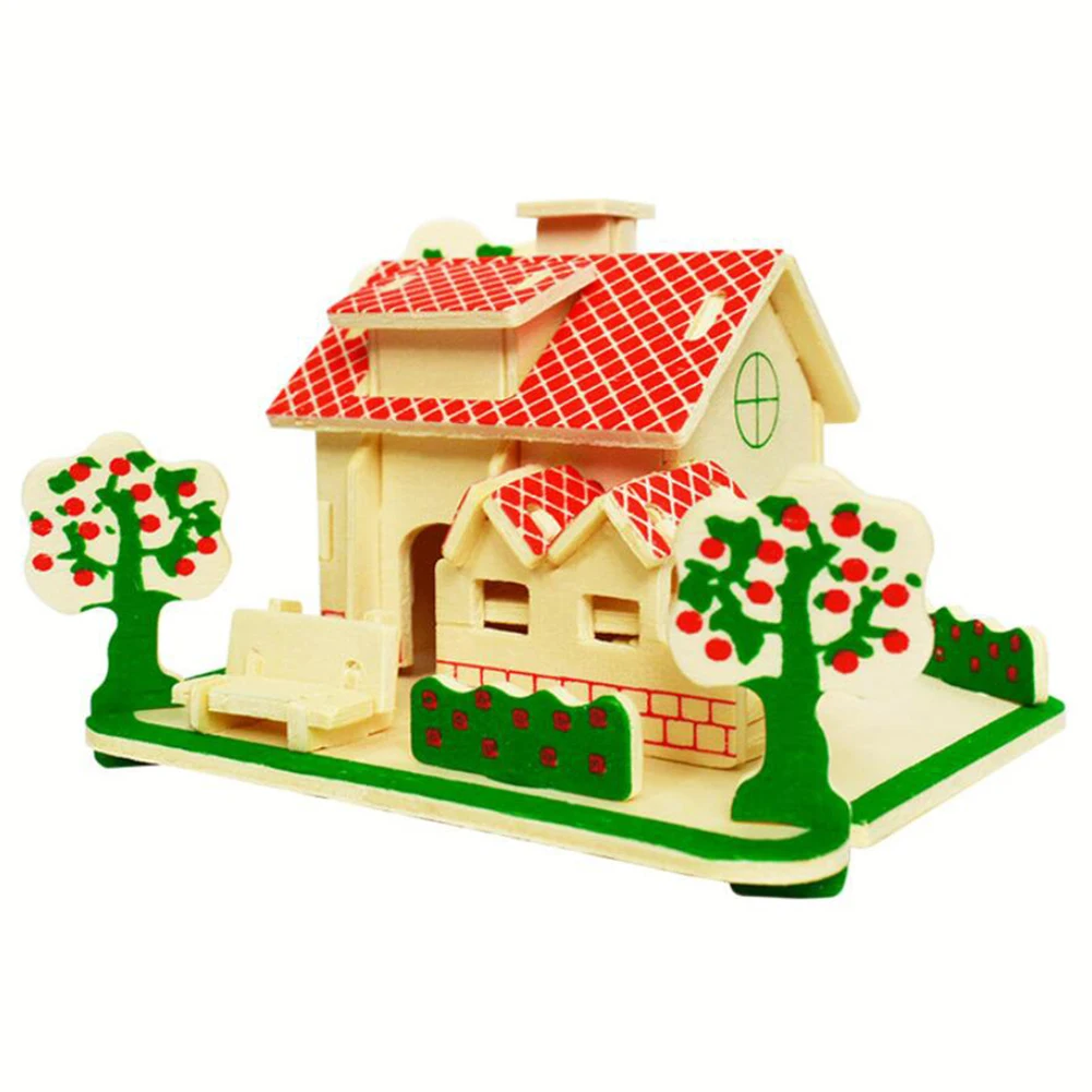 Модель сборки для малышей игрушки дома 3D DIY деревянные головоломки детей раннего