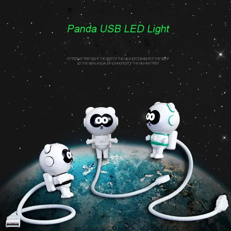 

Flexible Cute Panda USB Powered Mini LED Night Light With ON OFF Switch Reading Lamp Bulb for Laptop PC Powerbank Charger