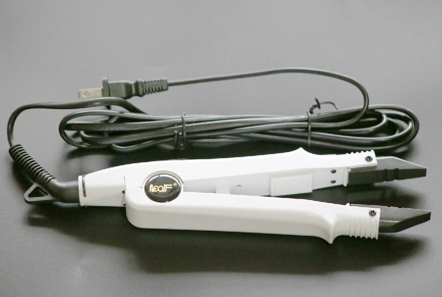 

White color FLAT PLATE Fusion Hair Extension Keratin Bonding Tool Heat Iron