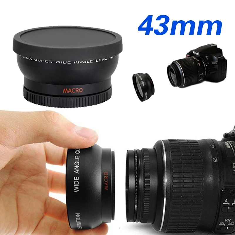 43Mm 0.45X Obiettivo Fotografico Macro Grandangolare Super Macro Fisheye Per Canon Nikon Sony Pentax Dslr Dv Fotocamera Slr Obiettivo Con Filettatura 