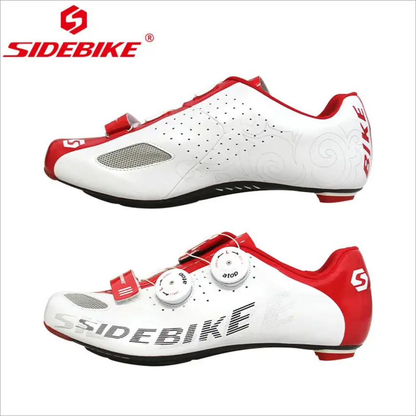 SIDEBIKE Carbon Fiber Black White Road Cycling Shoes Light Ultralight Bicycle Shoes Self-Locking Bike Sneaker Sapatilha Ciclismo SIDEBIKE Carbon Fiber Black White Road Cycling Shoes Light Ultralight Bicycle Shoes Self-Locking Bike Sneaker Sapatilha Ciclismo