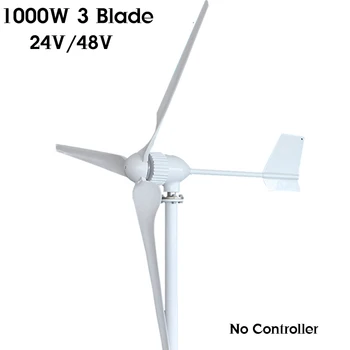 

1000W 24V 48 Volt Horizontal Wind Turbines Generator 3 FRP Blades Power Supply Windmill Energy for Home