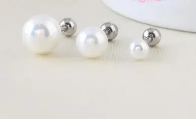 2 Piece 1.2x6x5mm White Simulated Pearl Barbell Earring Cartilage Piercing Helix Ear Piercing Tragus Earring Bone Jewelry - Image 2