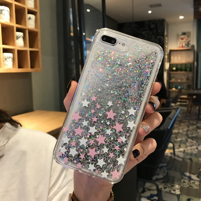 

Liquid Quicksand Glitter Case For iPhone XS MAX XR X Silicone Back Phone Cover Case For iPhone 7 8 6 S 6S Plus Love Heart Cases