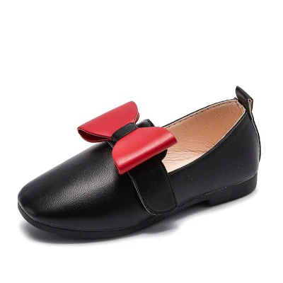 Весенняя обувь для девочек новые туфли принцессы кожаные туфли модные доска для девочек повседневная обувь, детские кроссовки - Цвет: Черный