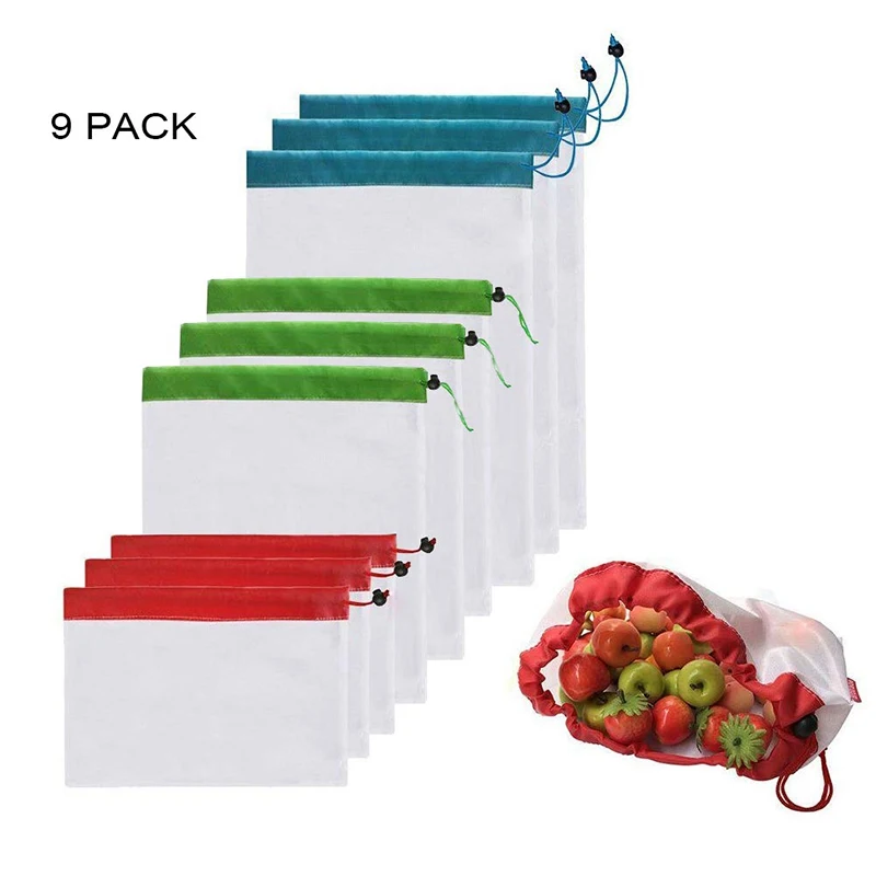 1 Набор многоразовые экологические сетчатые сумки для покупок для продуктовых покупок для хранения фруктов, овощей, игрушек, органайзер для хранения мелочей