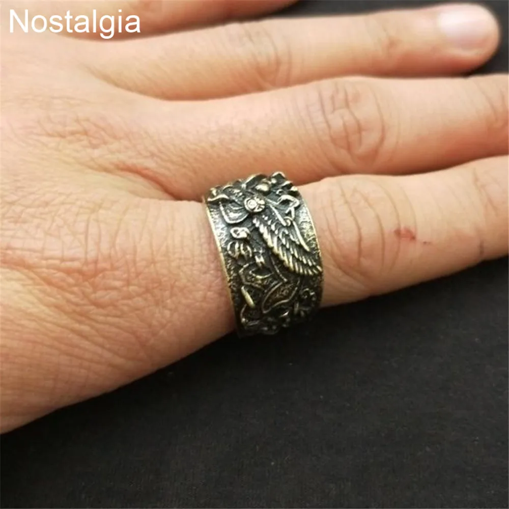 Ностальгия Дракон Викинг кольцо Goth этнический панк Мужская мода Wicca колдовство