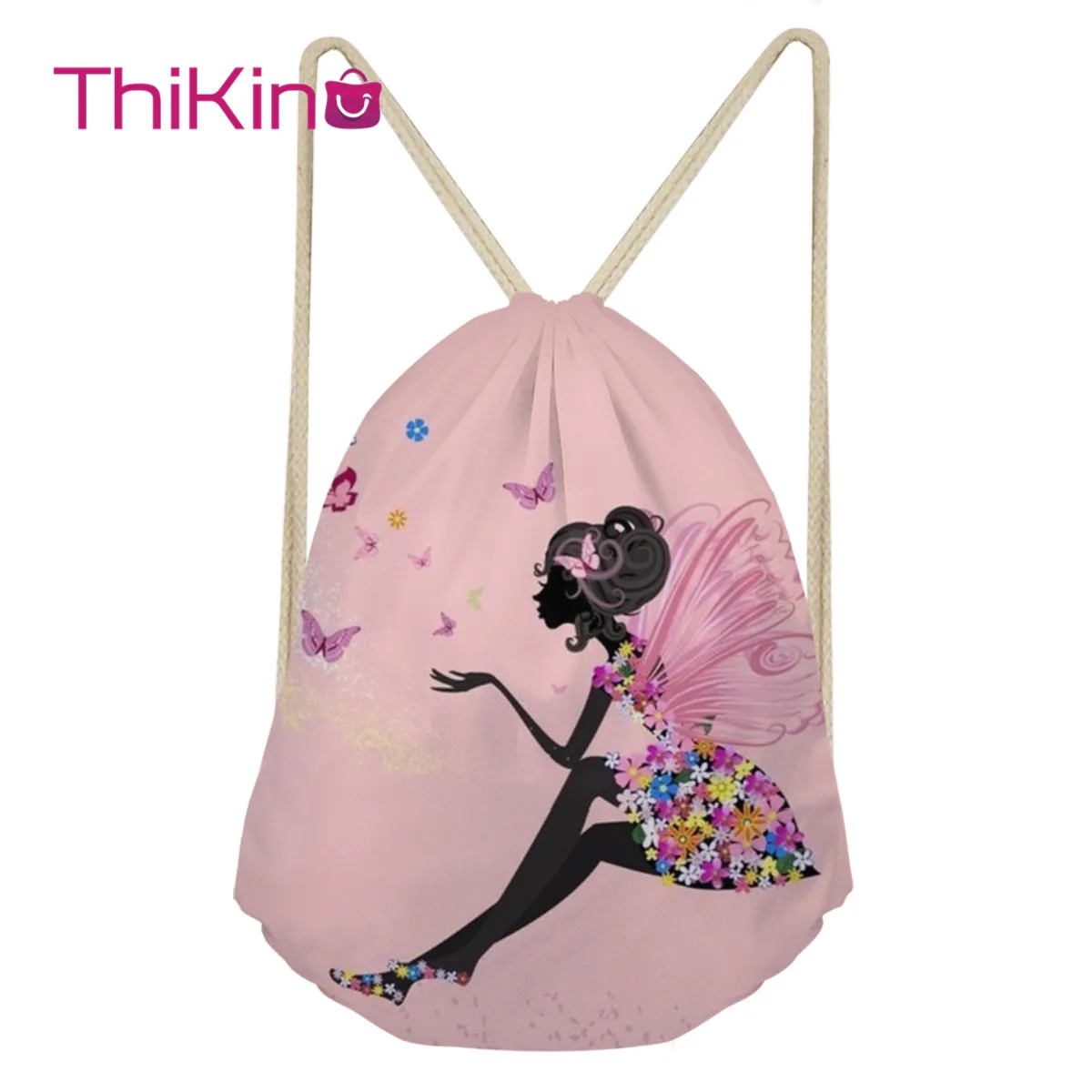 Thikin/милый Повседневный мешок на завязках для девочек, сумка для женщин и мужчин, рюкзак для путешествий для малышей, мягкая женская пляжная