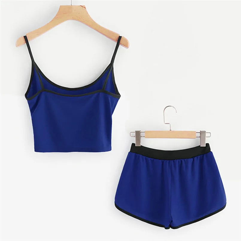 Fashion Sleeveless Suspender Shorts Sport Suit Summer Active Outfit For Ladies Skin Care Soft Clothes Conjuntos De Mujer 40DE04 (14)