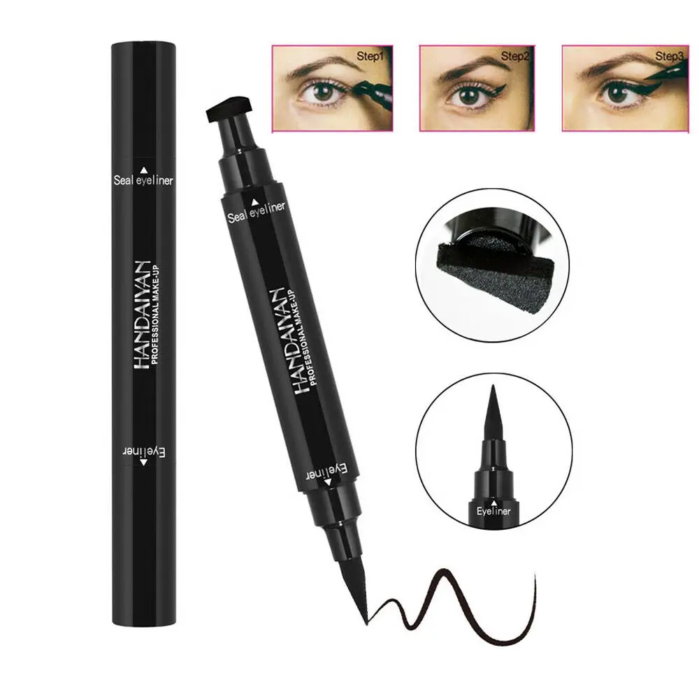 Black Dual-ended Eyeliner Pencil with Stamp Waterproof Liquid Wing Eye Liner Cosmetics Easy Makeup Black Dual-ended Eyeliner Pencil with Stamp Waterproof Liquid Wing Eye Liner Cosmetics Easy Makeup